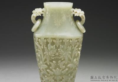 图片[2]-Jade vase with floral handles, Qing dynasty (1644-1911)-China Archive